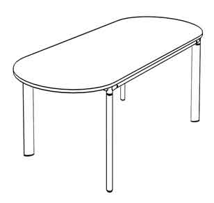 Oval Shape Table Ellipse leg