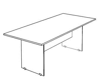 Meeting Table on H- panel legs