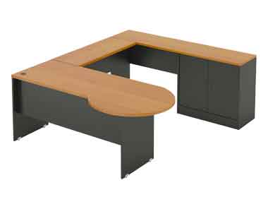 P Design Desk on panel legs